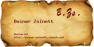 Beiner Zsinett névjegykártya